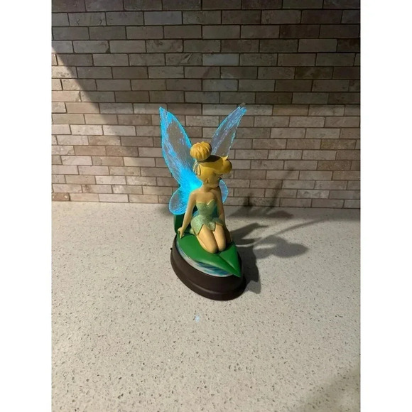Disney Parks Tinker Bell Leaf Figure Statue Fiber Optic Light Randy Noble 11" - Picture 9 of 10